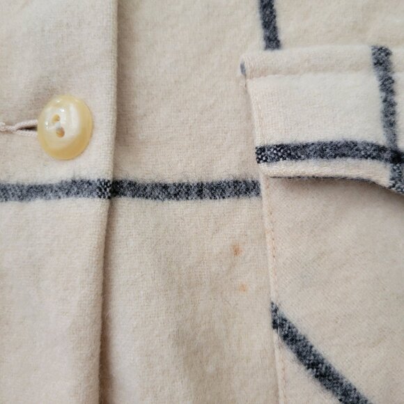 Vintage Timberline Wool Jacket Concordia S Cream Black Plaid Made In Canada - Picture 6 of 6